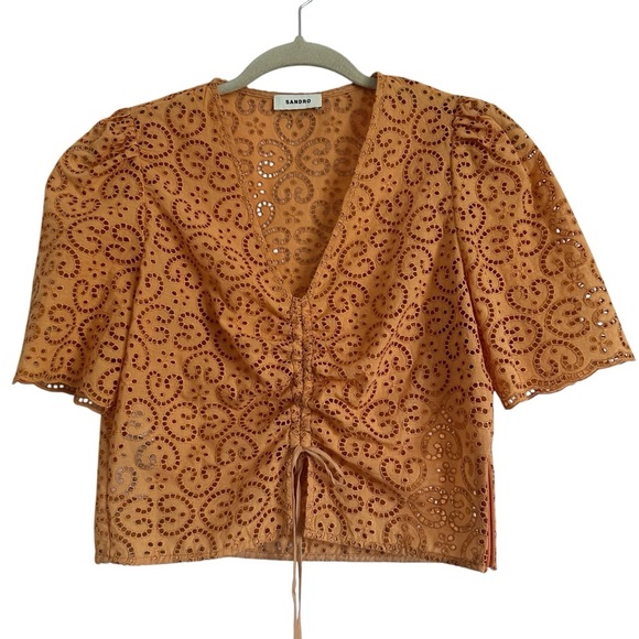 SANDRO LIVIO BRODERIE ANGLAISE TOP SIZE MEDIUM - Picture 4 of 16